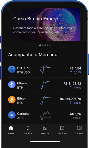 Celular com aplicativo da Mynt